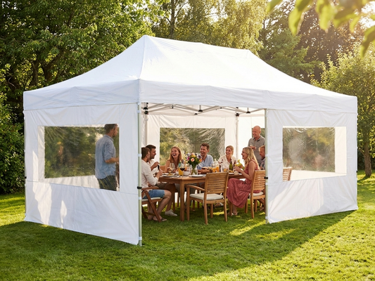 White pop up gazebo with aluminium frame for outdoor events