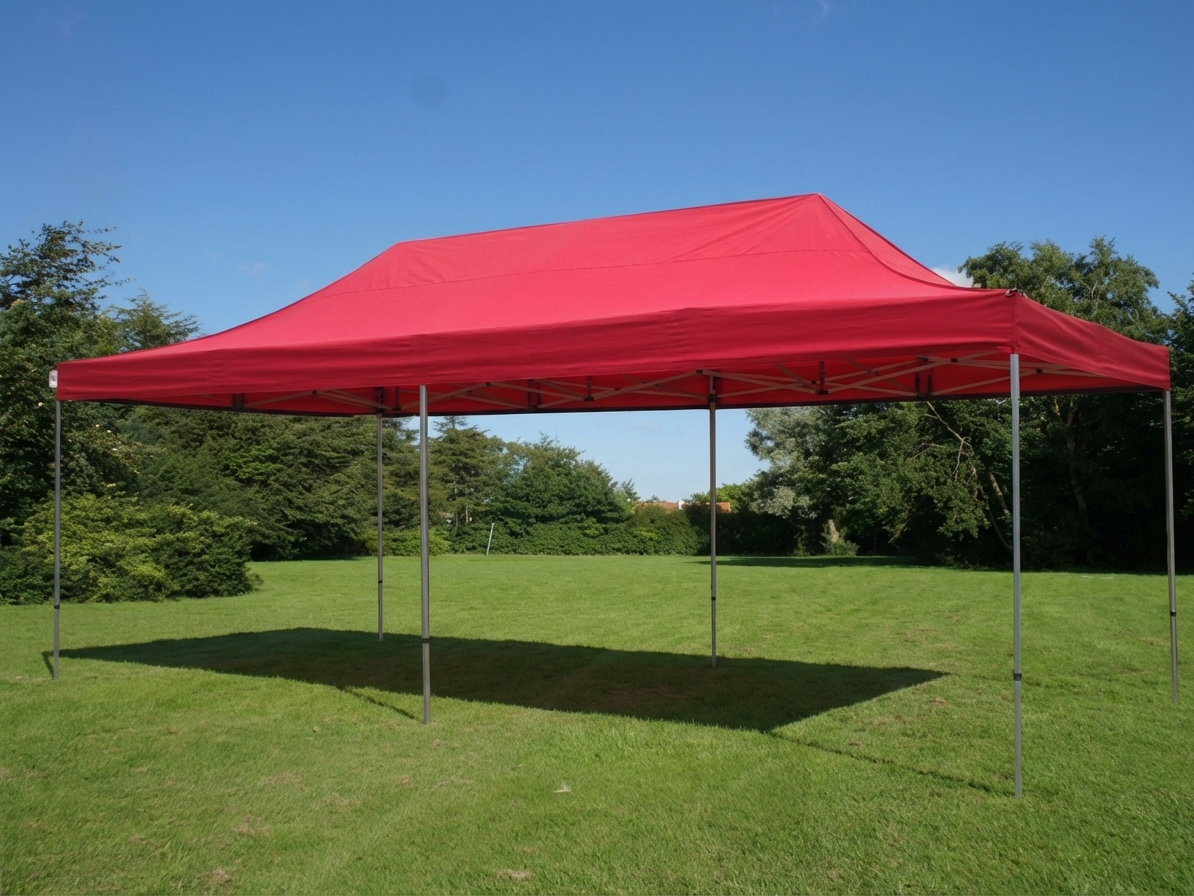 Red pop up gazebo 4x8 metres with aluminium frame for outdoor events - product detail