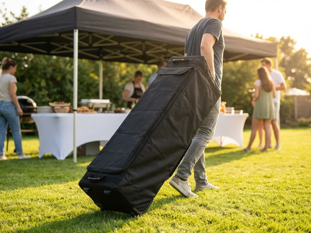 Black carry bag with wheels for 4x8m equipment