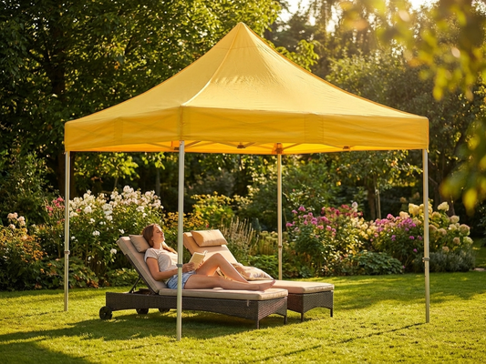 Yellow 3x3 m gazebo roof cover made of polyester PVC