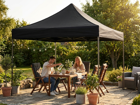 Black gazebo roof cover 3x3 metres for outdoor use