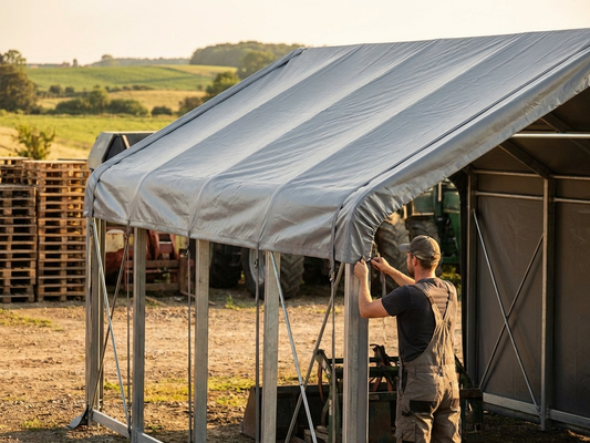Grey PVC Roof Cover for Storage Shelter - product detail
