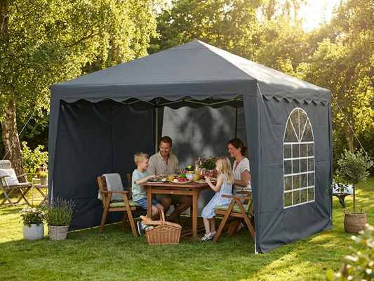3x3 m Dark Grey PVC/Polyester Marquee for Outdoor Events