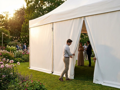 4m white sidewall with zippers for event tents