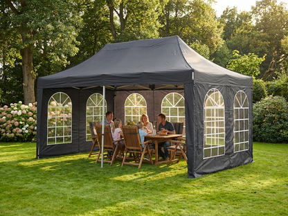 Black Pop Up Gazebo with Steel Frame for Outdoor Events