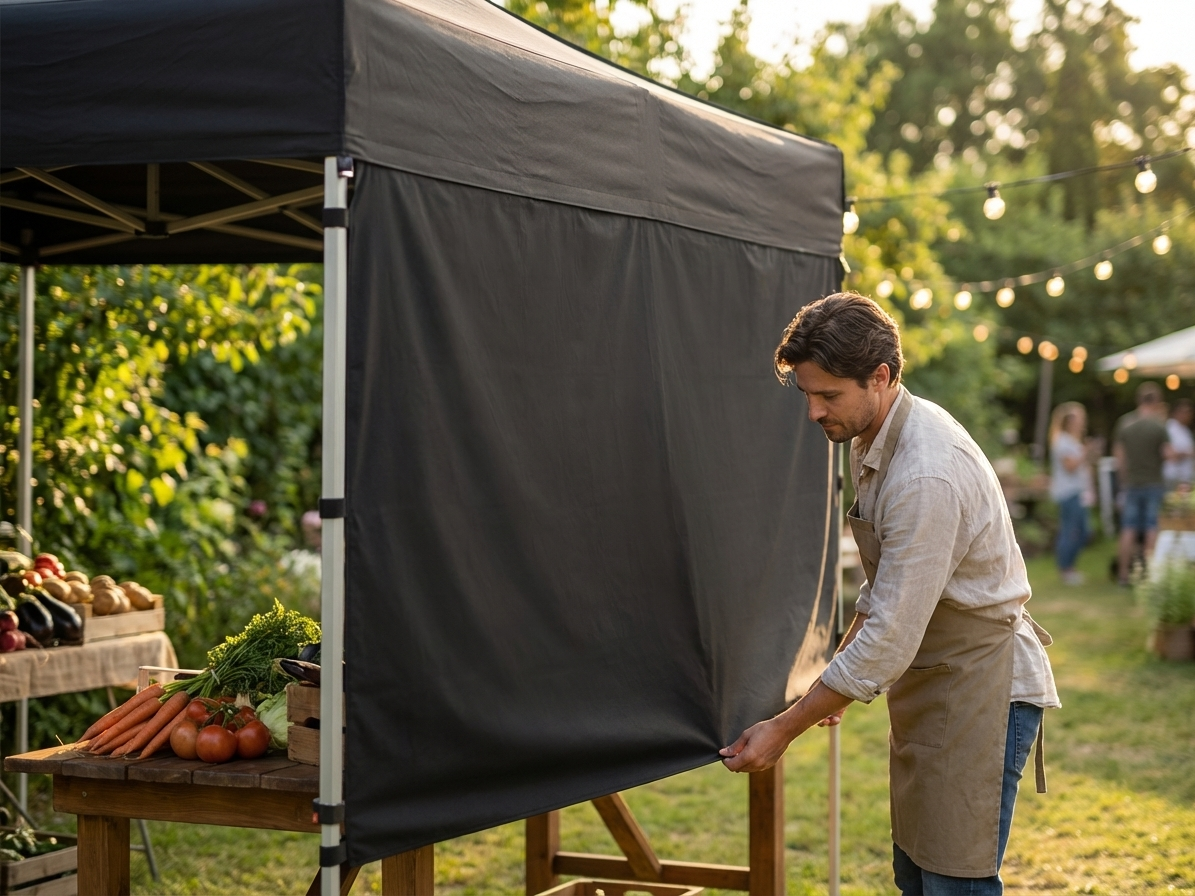Black sidewall for FleXtents, 2m in width, UV and water-resistant