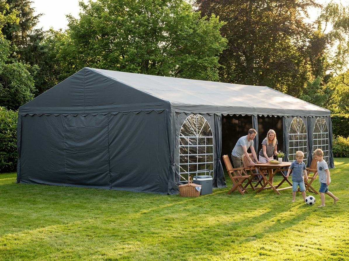 Dark Grey PVC Marquee 6x12 m for outdoor events