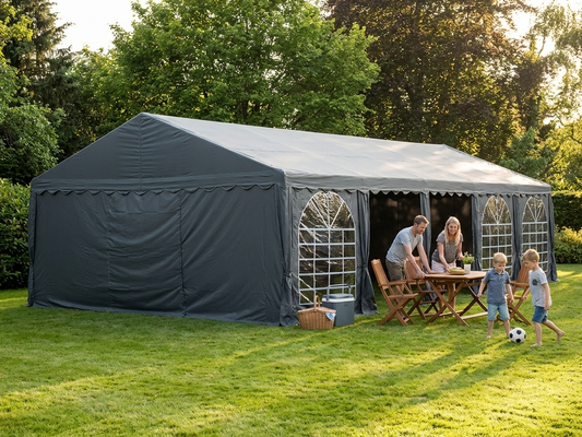 Dark Grey PVC Marquee 6x12 m for outdoor events