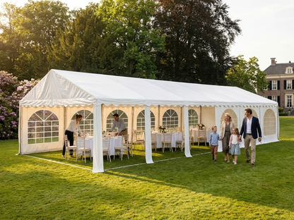 White PVC Marquee with Galvanised Steel Frame for Events - view 3