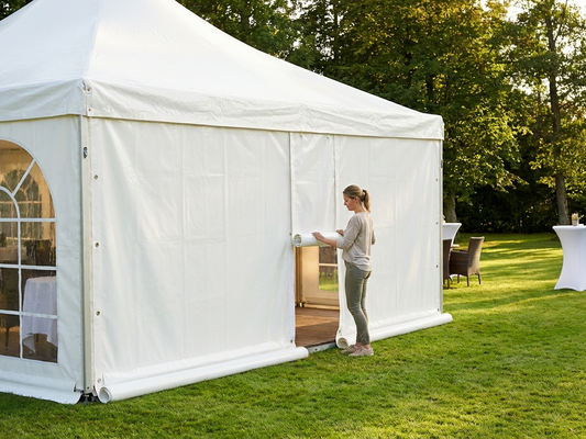 6 m white endwall made of strong PVC for versatile use - product detail