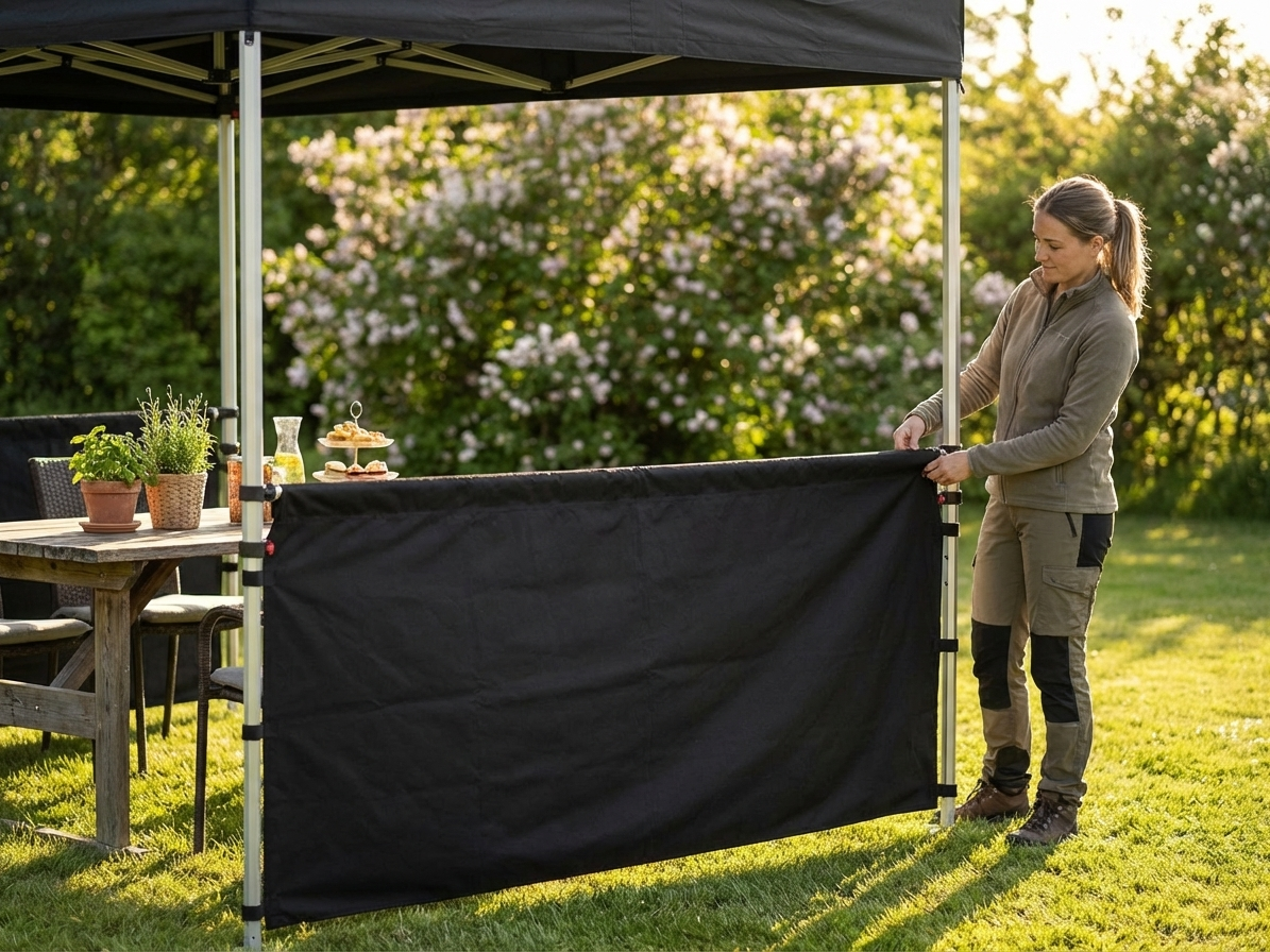 Black Sidewall for Gazebo 4m, PVC Backed Polyester - view 3
