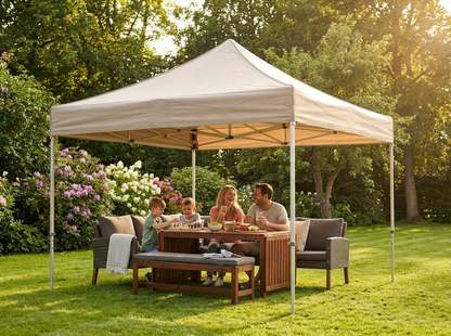 Pop up gazebo 4x4m in latte colour with aluminium frame for outdoor use - view 3