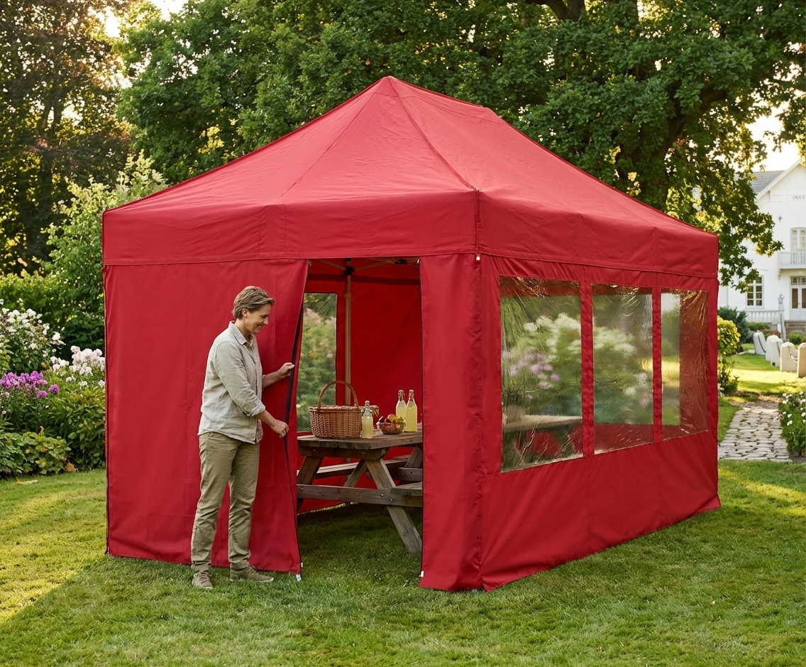 Red gazebo sidewall kit for 4x8m pop-up gazebos - product detail