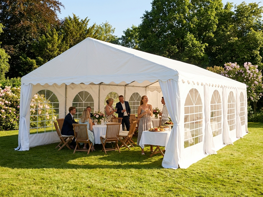 White 6x12m marquee for outdoor events