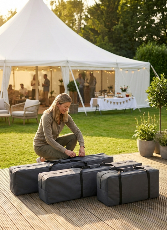Black Marquee Carry Bag for outdoor events, made of Polyester and PVC