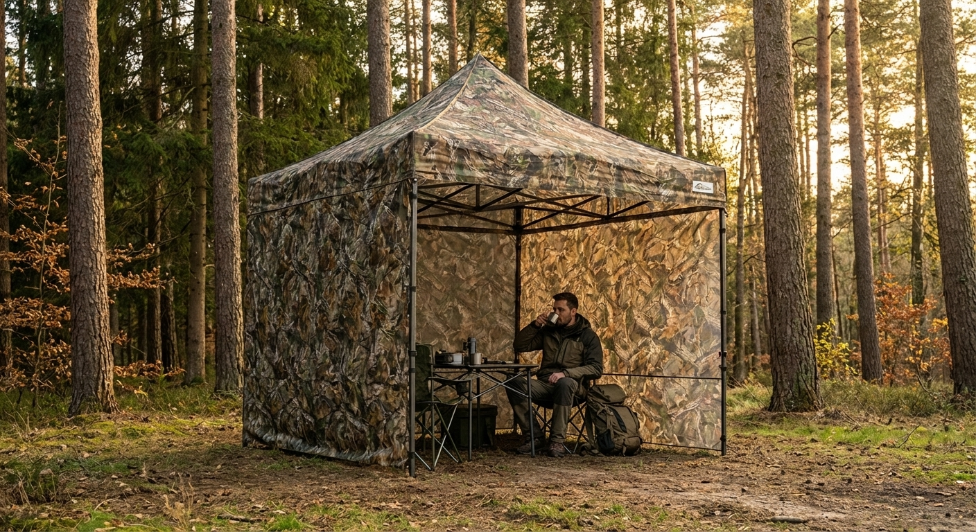 Camouflage pop up gazebo with steel frame for outdoor use - view 3