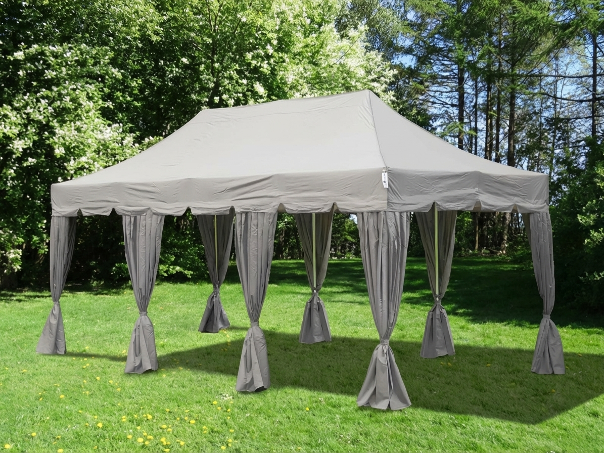 Pop up gazebo in latte colour with aluminium frame for outdoor events