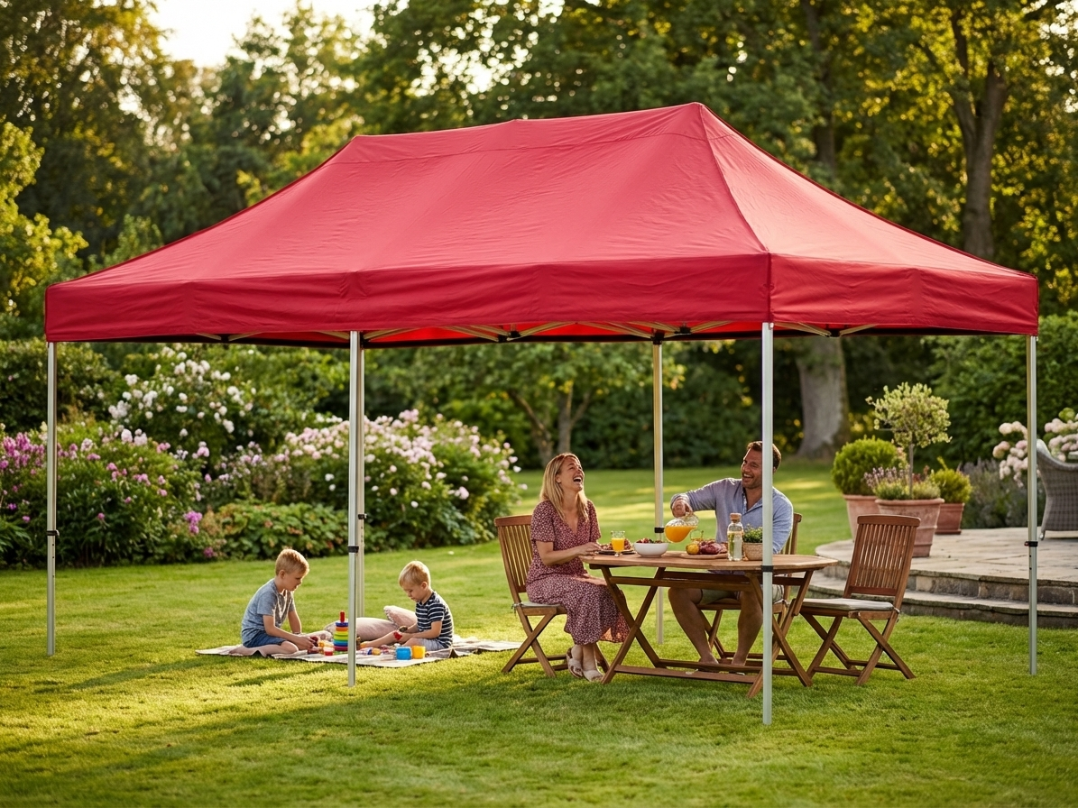 Red Pop Up Gazebo 3x6 m with Aluminium Frame - product detail