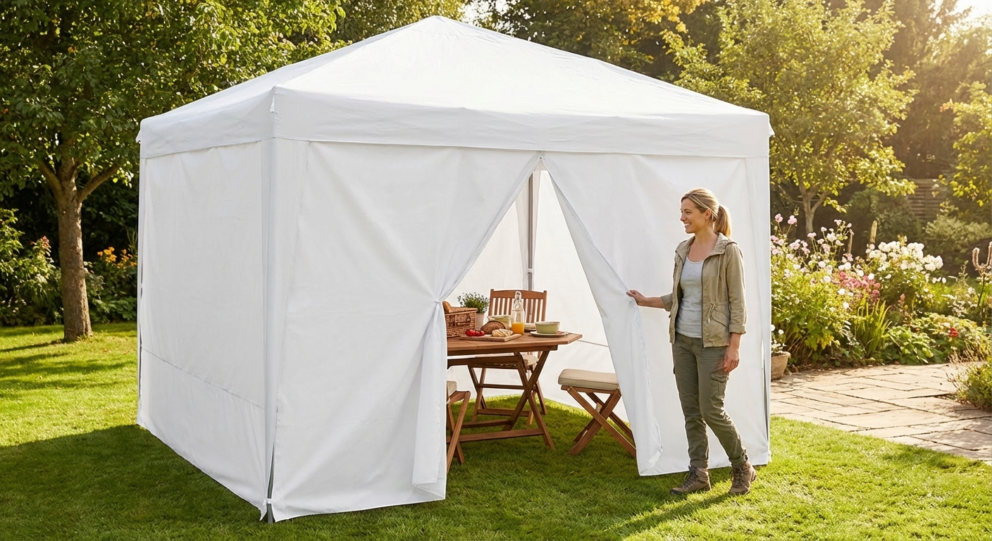 White gazebo sidewall kit 3x3m for outdoor use - product detail