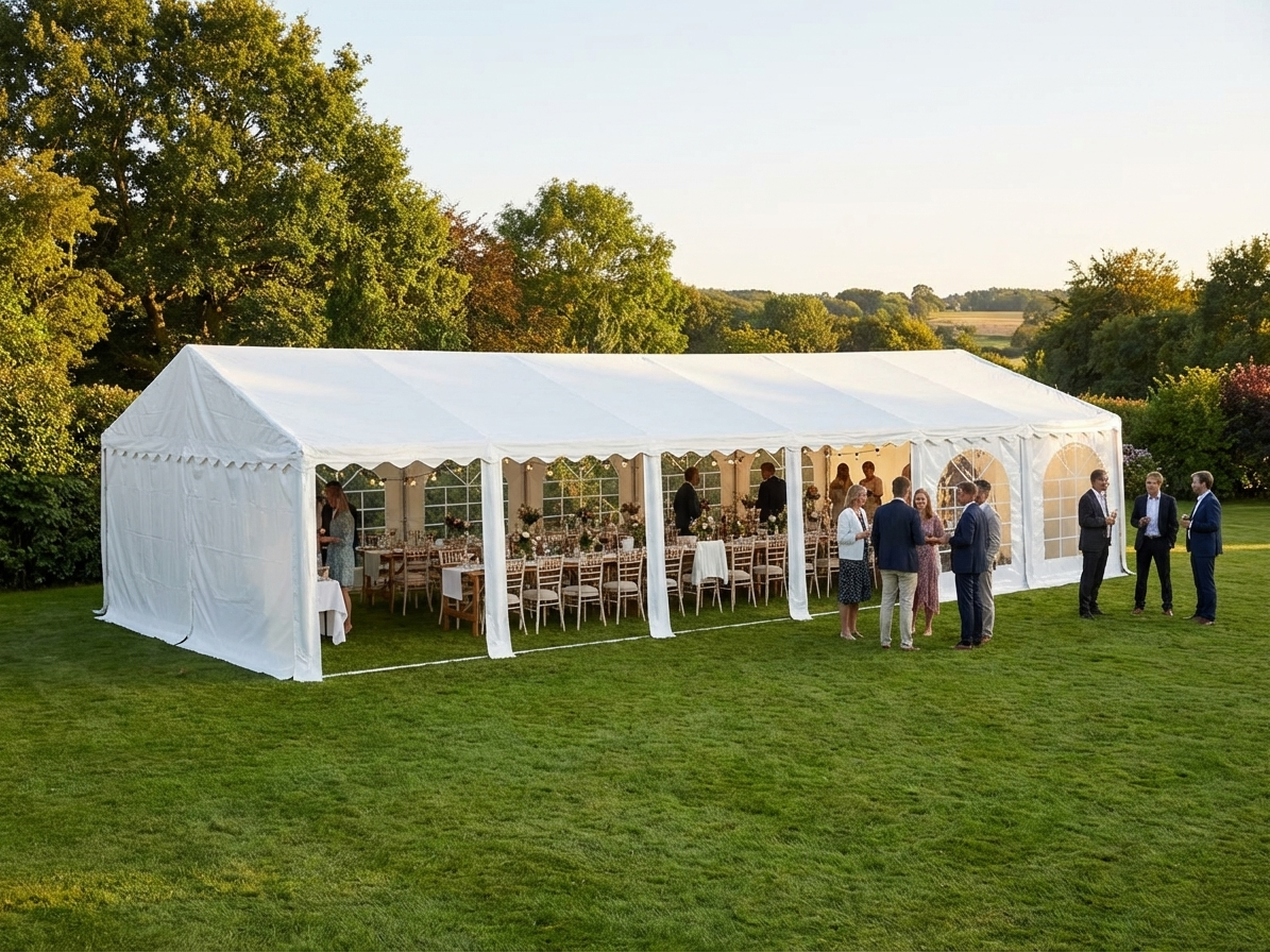 White PVC Marquee with Galvanised Steel Frame for Events - product detail