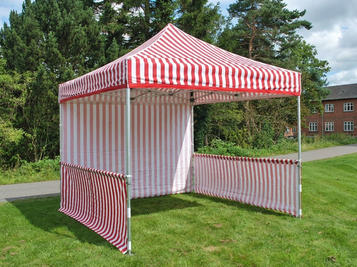 Polyester sidewall 4m white/red for event tents