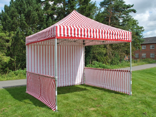 Polyester sidewall 4m white/red for event tents