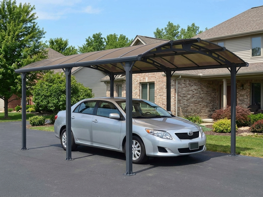 Polycarbonate carport with aluminium frame, 3.59x5.07 m in grey