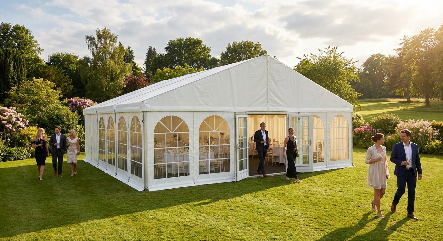 8x12m White Event Marquee with Heavy Duty PVC - product detail