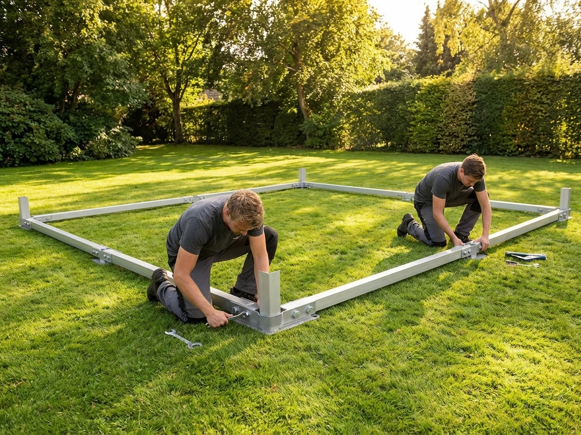 Steel ground bar 4x8 m for tent support