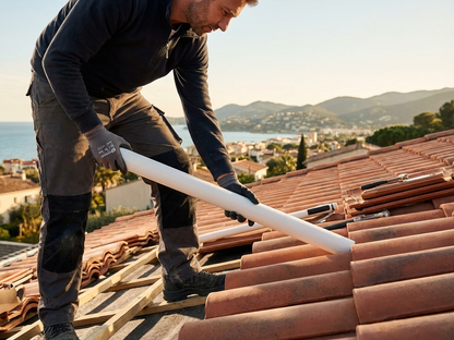 Steel roof tube 510mm silver galvanised steel - view 3