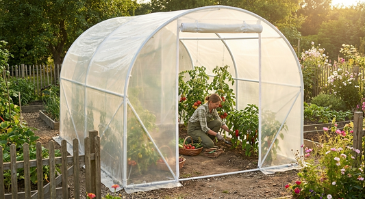 Polytunnel Greenhouse with Transparent Cover and Steel Frame - product detail