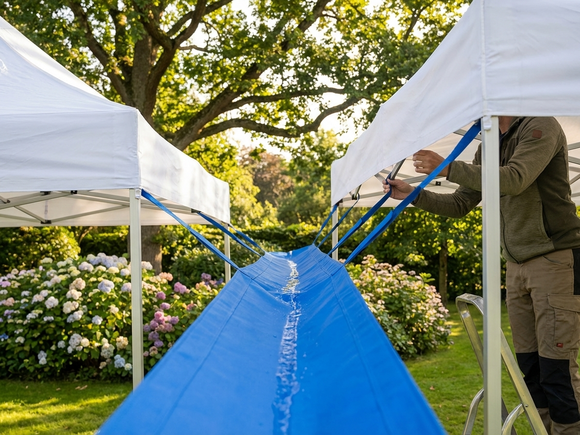 Blue Raingutter for FleXtents, 6 metres, waterproof and UV-resistant - view 3