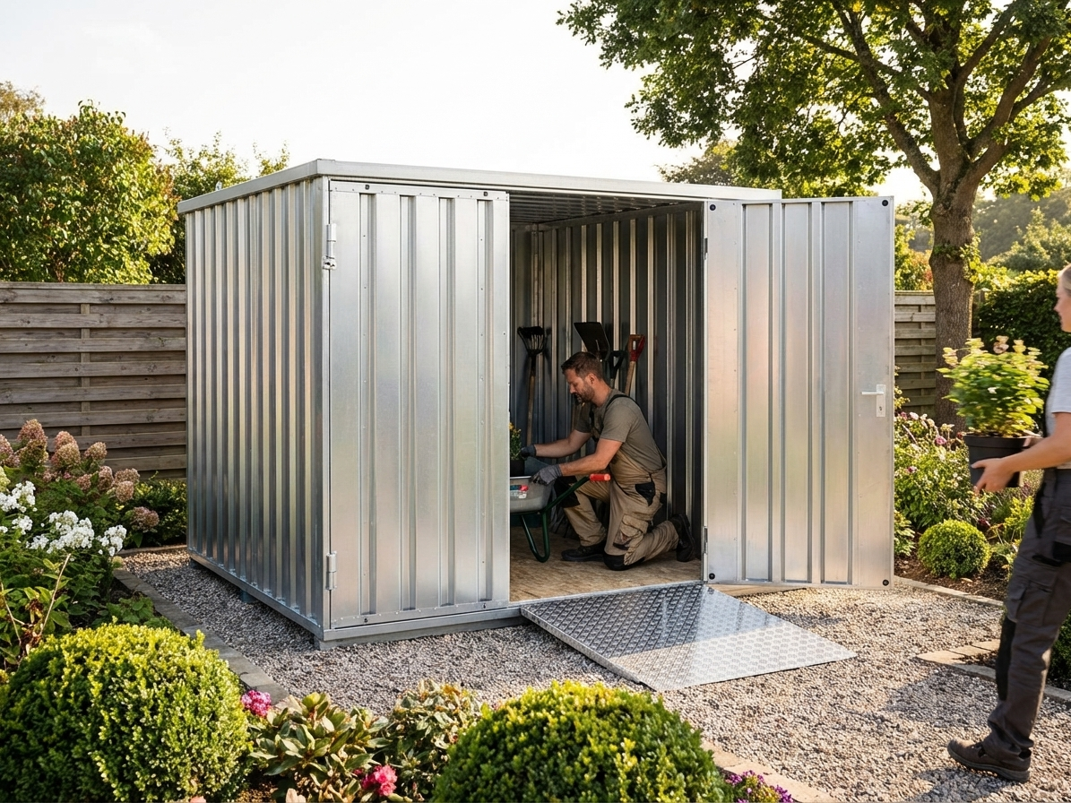 Steel Storage Container 2.1x2.1 m Silver for Industrial Use - view 3