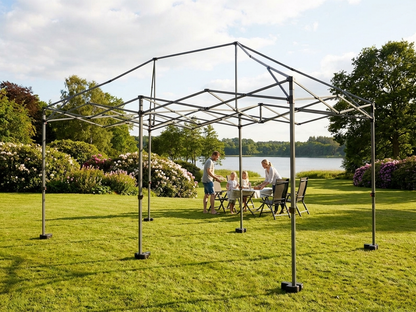 Steel gazebo frame in grey, perfect for outdoor events