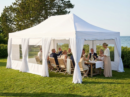 White Pop Up Gazebo 4x6 m with Aluminium Frame - view 3