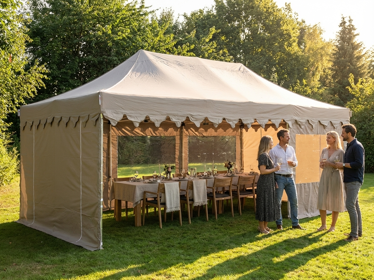 Pop Up Gazebo 4x6m Latte with Aluminium Frame - product detail