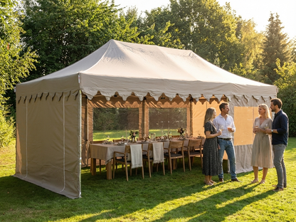 Pop Up Gazebo 4x6m Latte with Aluminium Frame - product detail