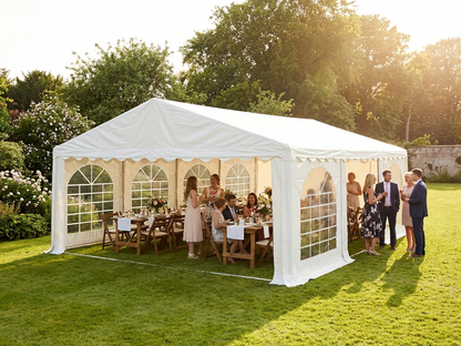 White PVC marquee 4x8m with steel frame for outdoor events - view 3