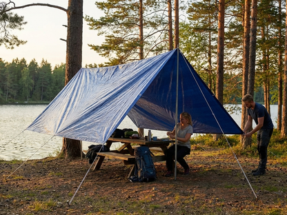 Blue tarpaulin 10x20 m for outdoor use - product detail