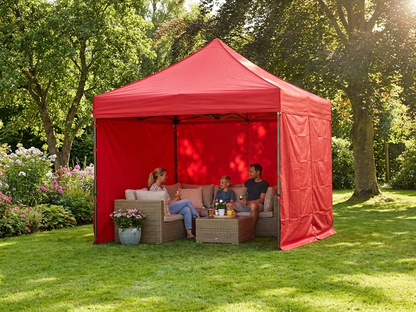 Red pop-up gazebo 3x3m with steel frame for outdoor events - product detail