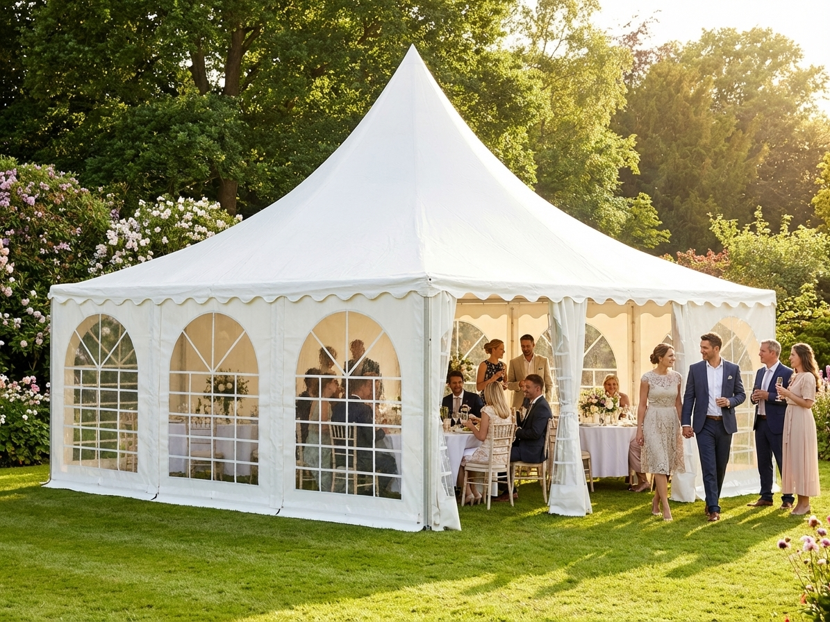 White PVC Pagoda Marquee 7x7 m for event use - view 3