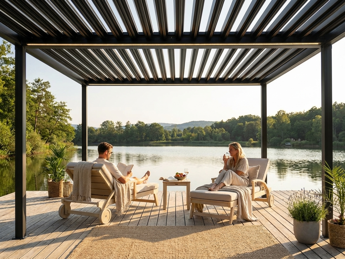 Pergola Gazebo 3x3 m in Black and Dark Grey for garden use