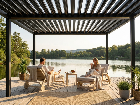 Pergola Gazebo 3x3 m in Black and Dark Grey for garden use