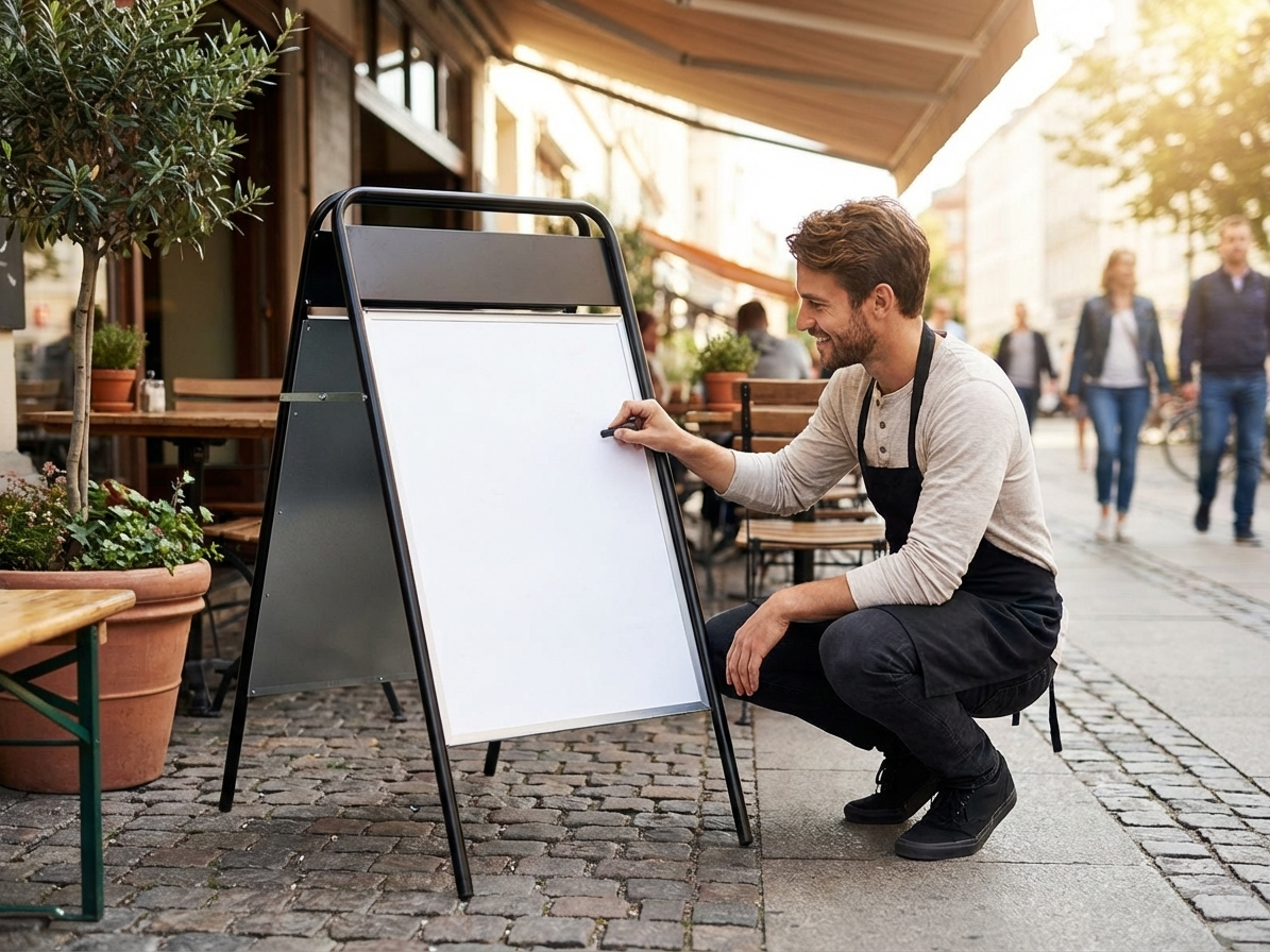 Black A-board 58x111 cm for commercial use - product detail