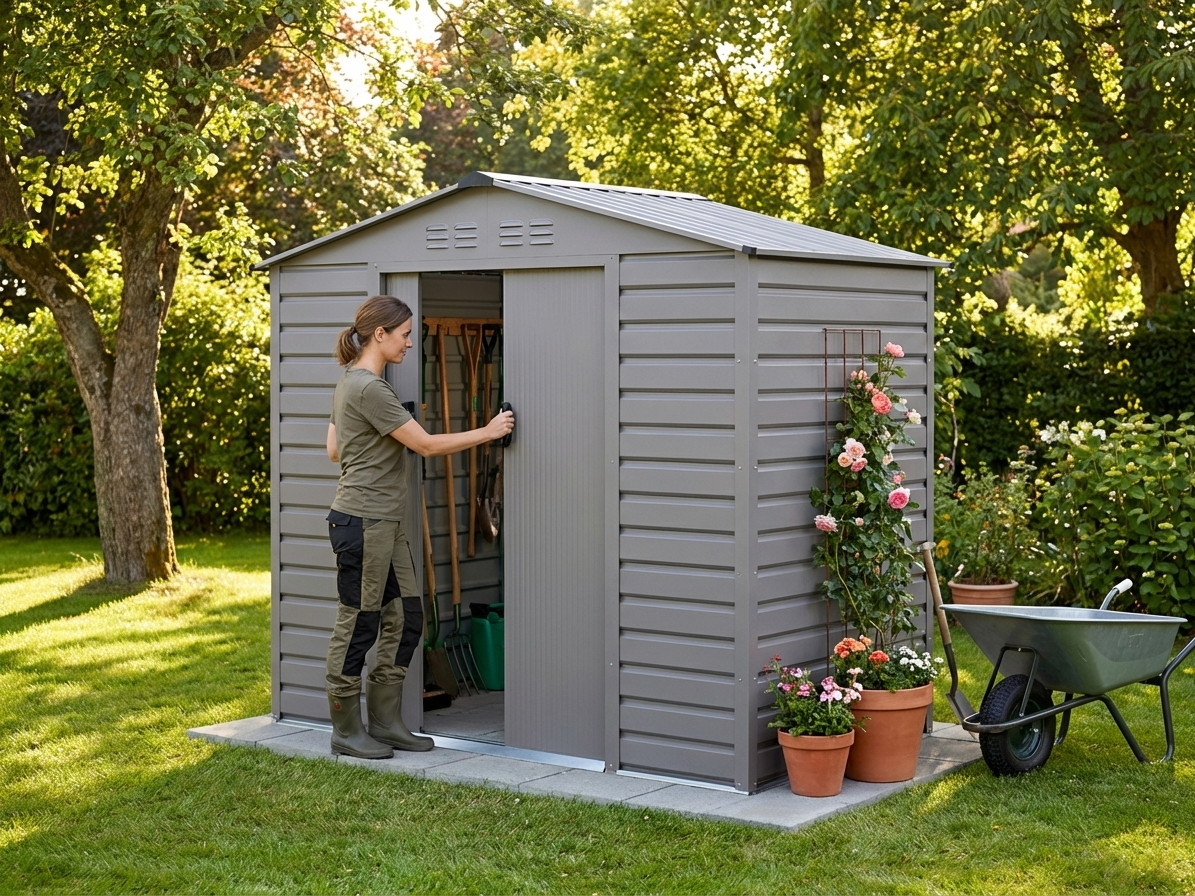 Aluminium Grey Garden Shed for outdoor storage - product detail