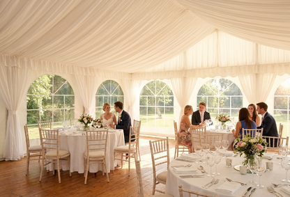 White marquee lining and leg curtain pack for 6x10 m marquee