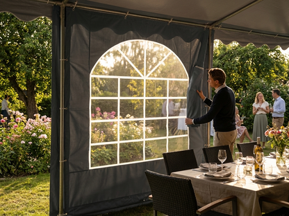 Dark grey marquee sidewall with PVC/Polyester material - view 3