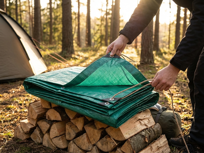 Green tarpaulin for outdoor use, 2.5x3.6 meters