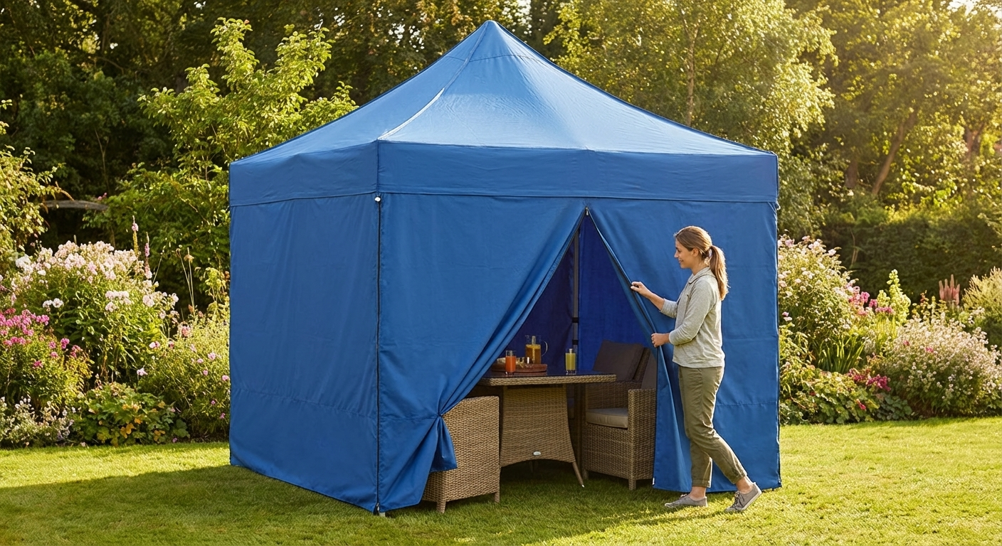 Blue gazebo sidewall kit for outdoor events, 3x3 m - product detail