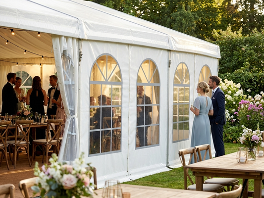 10m White/Grey Marquee Sidewall made of Polyethylene Tarpaulin